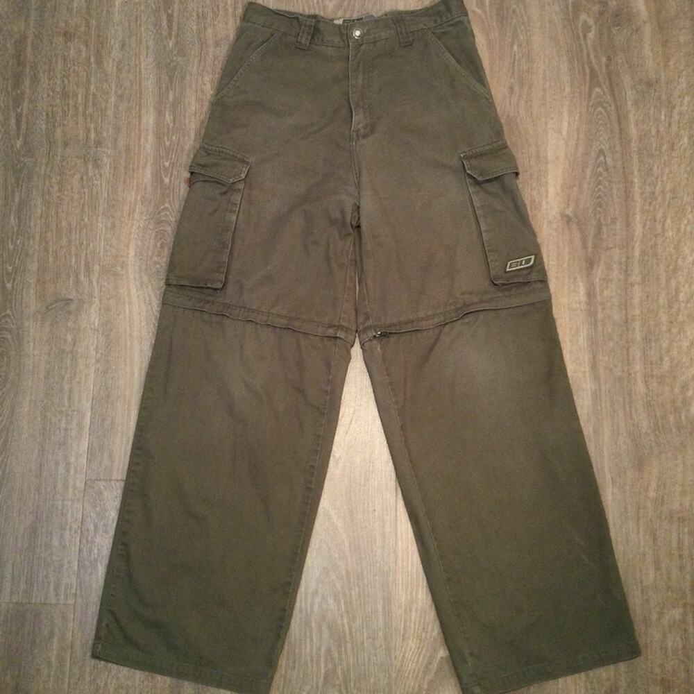 Vintage Y2K Breakdown wide leg skater convertible cargo pants 30
